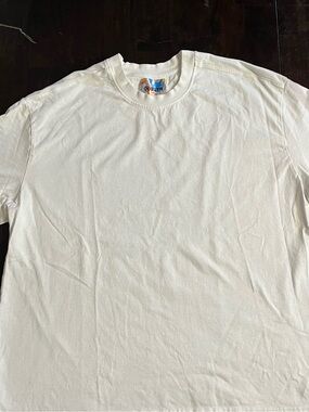 Rgstr White Tee, Sz XL, Relaxed Boxy Fit